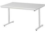Rau ESD-Arbeitstisch Adlatus, elektrisch höhenverstellbar, 28 mm Spanplatte mit Melaminbelag, bis 150 kg, B 1500 x T 1000 x H 720-1120 mm, lichtgrau