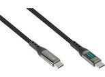 USB 2.0 Lade/-Datenkabel Good Connections, USB-C an USB-C, Leistung 100 W, bis 480 Mbit/s, mit Digitalanzeige, Länge 1 m, schwarz