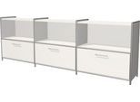 Sideboard Toledo, mit Sichtrückwand, 3 Schübe, 3 Fächer, 2 OH, B 2360 x T 380 mm, weiß