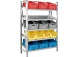 Komplettregal R 7000, 5 schräge Fachebenen, T 500 x B 995 mm