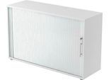 Querrollladenschrank ULM, 2 OH, Rollläden alusilber, B 1200 x T 400 x H 748 mm, lichtgrau