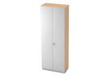 Garderobenschrank, links Ablagen, B 800 x T 420 mm, Ahorn-Dekor/silber