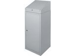 Werkzeugschrank mit Schreibpult, Flügeltür, 2 Böden, 1 Schub, B 500 x T 500 x H 1200 mm, abschließbar, weißaluminium