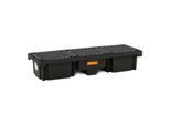 PE-Auffangwanne CEMO 220/3, mit 3 PE-Gitterrosten, B 1860 x T 660 x H 330 mm, 215 l, für 3 x 200 l Fässer, bis 900 kg