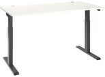 Schäfer Shop Select Schreibtisch ERGO-T 2.0, elektrisch höhenverstellbar, Rechteck, T-Fuß, B 1600 x T 800 x H 715-1205 mm, weiß/anthrazit