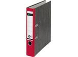 Ordner LEITZ® 1050, DIN A4, Rückenbreite 52 mm, Griffloch, geklebtes Rückenschild, Hartpappe, 1 Stück, rot