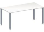 Schäfer Shop Genius Konferenztisch MODENA FLEX, Rechteck, 4-Fuß Quadratrohr, B 1600 x T 800 x H 720-840 mm, weiß/weißaluminium RAL 9006