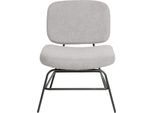 meet by Paperflow Sessel Curve, Industrial Design, Polyesterbezug, Gestell Stahl & Sperrholz, B 570 x T 710 x H 755 mm, grau