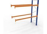 Schulte Palettenregal, Anbauregal, B 2786 x T 1100 x H 5000 mm, 3 Ebenen, Palettengewicht bis 1000 kg, Feldlast 6880 kg, blau/orange
