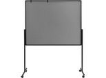 Legamaster PREMIUM mobiles Multiboard XL, Pinnboard und Whiteboard, mit Rollen, B 1200 x H 1500 mm, grau, inkl. Klick-Papierhaken