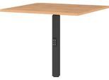 Eckverbindungsplatte Agenda Home, mechanisch höhenverstellbar, B 800 x T 800 x H 680-910 mm, Grandson-Eiche/Schwarz