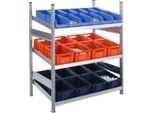 Komplettregal MBR 3000, Anbaufeld, 3 schräge Fachebene, 1536 x 500 x 1292 mm