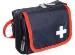 Verbandtasche TRAVEL, inkl. bedarfsgerechter Füllung für unterwegs, B 170 x T 60 x H 120 mm, Nylon, blau-rot