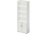 Schäfer Shop Select Kombischrank LOGIN, oben 4 Regale, unten 2 Ordnerhöhen mit Türen, B 800 x T 420 x H 2240 mm, lichtgrau/lichtgrau