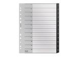 Leitz® Registermappe Recycle, A4, beschreibbar, Universalllochung, zu 100 % recycelbar, Kunststoff, schwarz, Taben 1-12