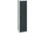 Schäfer Shop Genius Flügeltürenschrank FS, Stahl, mit Belüftungslöchern, B 545 x T 520 x H 1950 mm, 5 OH, Weißalu/Anthrazitgrau, bis 250 kg