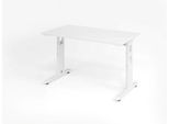 Home Office Tisch, Rechteck, C-Fuß, B 1200 x T 672 x H 650-850 mm, weiß/weiß