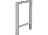 Schäfer Shop Select Fußgestell für Arbeitsplatte, nicht höhenverstellbar, T 665 x H 800 mm, weißaluminium RAL 9006