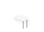 Anbautisch NEVADA, Quadratrohrfuß, B 1000 x T 600 x H 740 mm, weiß/alusilber
