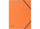 Exacompta Eckspannmappe, DIN A4, mit Gummizug, beschriftbar, Colorspan-Karton, 355 g/m², orange
