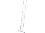 Anlegeleiter Krause, TRBS 2121-2, Arbeitshöhe 4800 mm, 15 rutschfeste Profilstufen mit T 80 mm, Fußstopfen, Quertrav., Alu