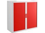Rollladenschrank, H 1040 mm, weiß/rot