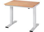 Werktisch Serie adlatus 300, Buche-Massiv-Platte, B 1000 x T 800 x H 720 - 1120 mm