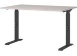 Schreibtisch Aalborg, mechanisch höhenverstellbar, bis 80 kg, Rechteck, C-Fuß, B 1200 x T 800 x H 680 - 910 mm, kaschmir/schwarzgrau