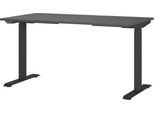 Schreibtisch Porto, elektrisch höhenverstellbar, T-Fuß, B 1400 x T 800 x H 720-1200 mm, graphit/schwarz + Memory-USB-Panel