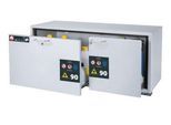 Sicherheitsunterbauschrank Typ 90 asecos UB-S-90, 2 Schubladen, Front Lichtgrau, B 1402 x T 574 x H 600 mm