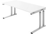 Schäfer Shop Select Schreibtisch SET UP, C-Fußgestell, 1800x800, weiß/weißalu