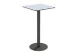 meet by Paperflow Outdoor-Tisch Cross, quadratisch, Tellerfuß, B 600 x T 600 x H 1100 mm, grau/mattschwarz