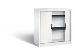 C + P Rollladenschrank Omnispace, 2 OH, abschließbar, B 1000 x T 420 x H 1030 mm, Stahl/Kunststoff, verkehrsweiß
