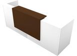 Theke Spezia, gerade, B 2860 x T 880 x H 1130 mm, weiß/Leder braun