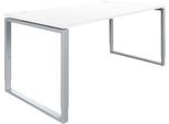 Schäfer Shop Genius Schreibtisch Modena Flex, höheneinstellbar, Rechteckform, Bügelfuß, Breite 1600 mm, weiß