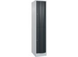 C+P Garderobenspind Resisto, 1 Abteil, 2 Fächer, B 396 x T 640 x H 1950 mm, Lichtgrau/Anthrazitgrau