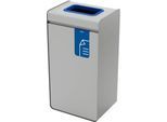 Wertstoffsammler Durable DURASORT®, Volumen 55 l, für Papier, farbiger Einwurf-Ring und Piktogramm, Inneneimer, Stahl und Kunststoff, blau-grau