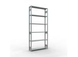 Schulte MULTIplus250 Steckregal, Grundregal, 7 Fachböden, bis 250 kg je Fachboden, werkzeuglos montierbar B 1300 x T 300 x H 3000, silbergrau