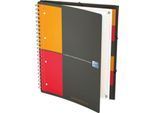 Notizbuch Oxford International A4+, doppelspiralgebunden, kariert, 80 Blatt, SCRIBZEE®-komp., 5 Stk, Optik Paper®, weiß
