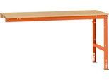 Manuflex Ansatztisch UNIVERSAL Standard, 1750 x 800 mm, Multiplex natur, rotorange