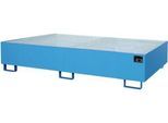 Regalwanne Typ RW/GR 2700-2, mit Gitterrost, blau RAL5012