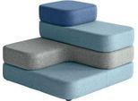 Nowy Styl Sitzsystem TAPA Square, Stoff, modular, mit Drehmechanismus, B 900 x T 900 x H 620 mm, blau/blau