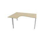 Winkelschreibtisch ARLON-OFFICE, 4-Fuß, Ansatz links, B 1600 x T 1200 x H 730 mm, Eiche-Dekor