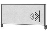 MAUL Tisch-Trennwand MAULconnecto, Akustikvlies 4000 g/m², Aluminiumprofil, B 1200 x H 500 mm, Akustik hellgrau, anthrazit