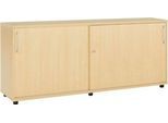 Schäfer Shop Select Anstellschiebetürenschrank, aus Holz, 2 Fachböden, B 1600 mm x T 421 x H 750 mm, Ahorn