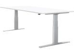 Schäfer Shop Select Schreibtisch LOGIN, elektrisch höhenverstellbar, Rechteck, T-Fuß, B 1800 x T 800 x H 645-1290 mm, weiß/weißaluminium