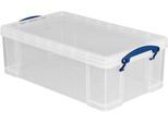 Transportbox Really Useful Box, Volumen 12 l, L 465 x B 250 x H 150 mm, stapelbar, mit Deckel & Klappgriffen, PP, transparent