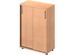Schäfer Shop Genius Schiebetürenschrank TETRIS WOOD, 3 OH, B 800 mm, Höhe inkl. Gleiter, Buche-Dekor