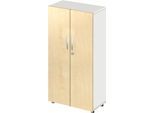 Schäfer Shop Select Schrank LOGIN, 4 Ordnerhöhen, B 800 x T 420 x H 1514 mm, weiß/Ahorn Dekor