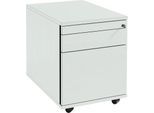 Schäfer Shop Select Rollcontainer 126, Utensilien- & HR-Auszug, Schubladen, abschließbar, Spanplatte, B 428 x T 600 x H 540 mm, lichtgrau